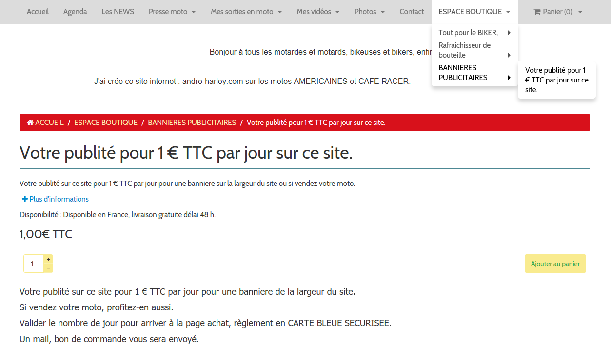 Une banniere pour un euro par jour
