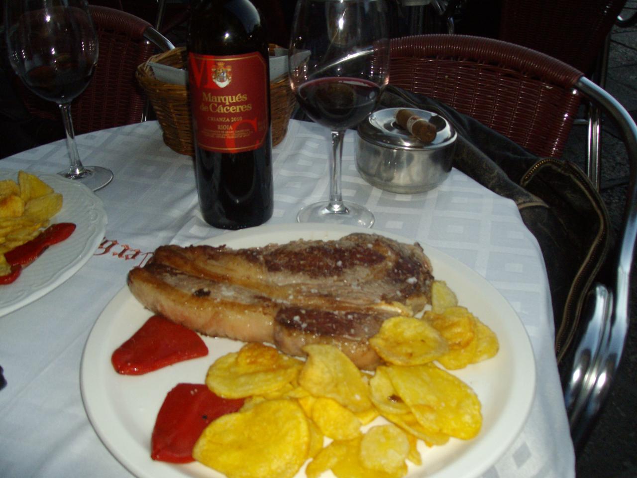 Cote de boeuf a SALAMANCA et vino MARQUEZ DE CASERES