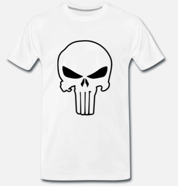 T-SHIRT homme premium SKULL blanc