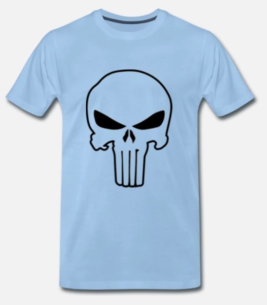 T-SHIRT homme premium SKULL ciel