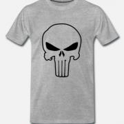 T-SHIRT homme premium SKULL gris chine