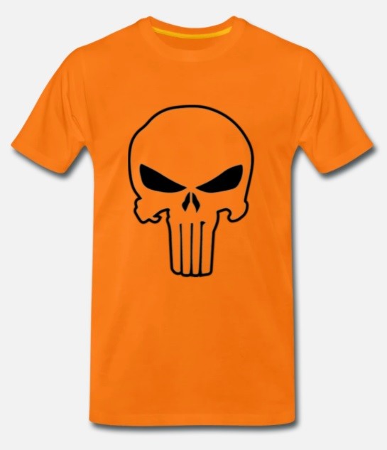 T-SHIRT homme premium SKULLl orange