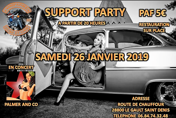 SUPPORT PARTY Compadres MC Eure et Loir à LE GAULT ST DENIS 28800, CONCERT,  PALMER and CO