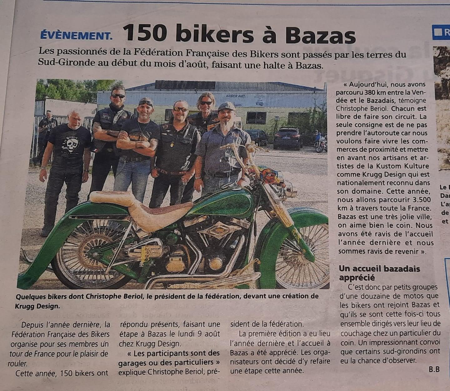 150 bikers a bazas